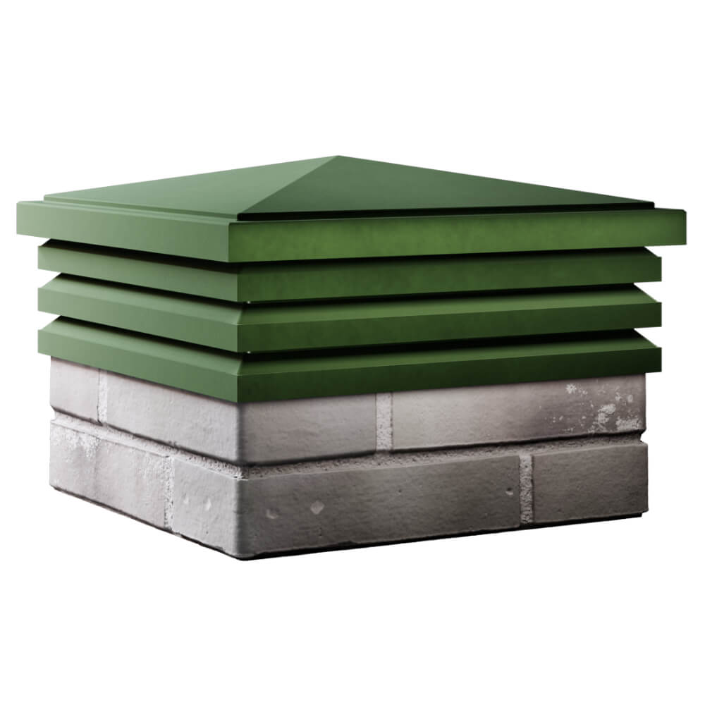 Колпак Zking Бона ХайТек Зеленый на столб 1.5х1.5 кирпича (385х385мм) в Иркутске фото