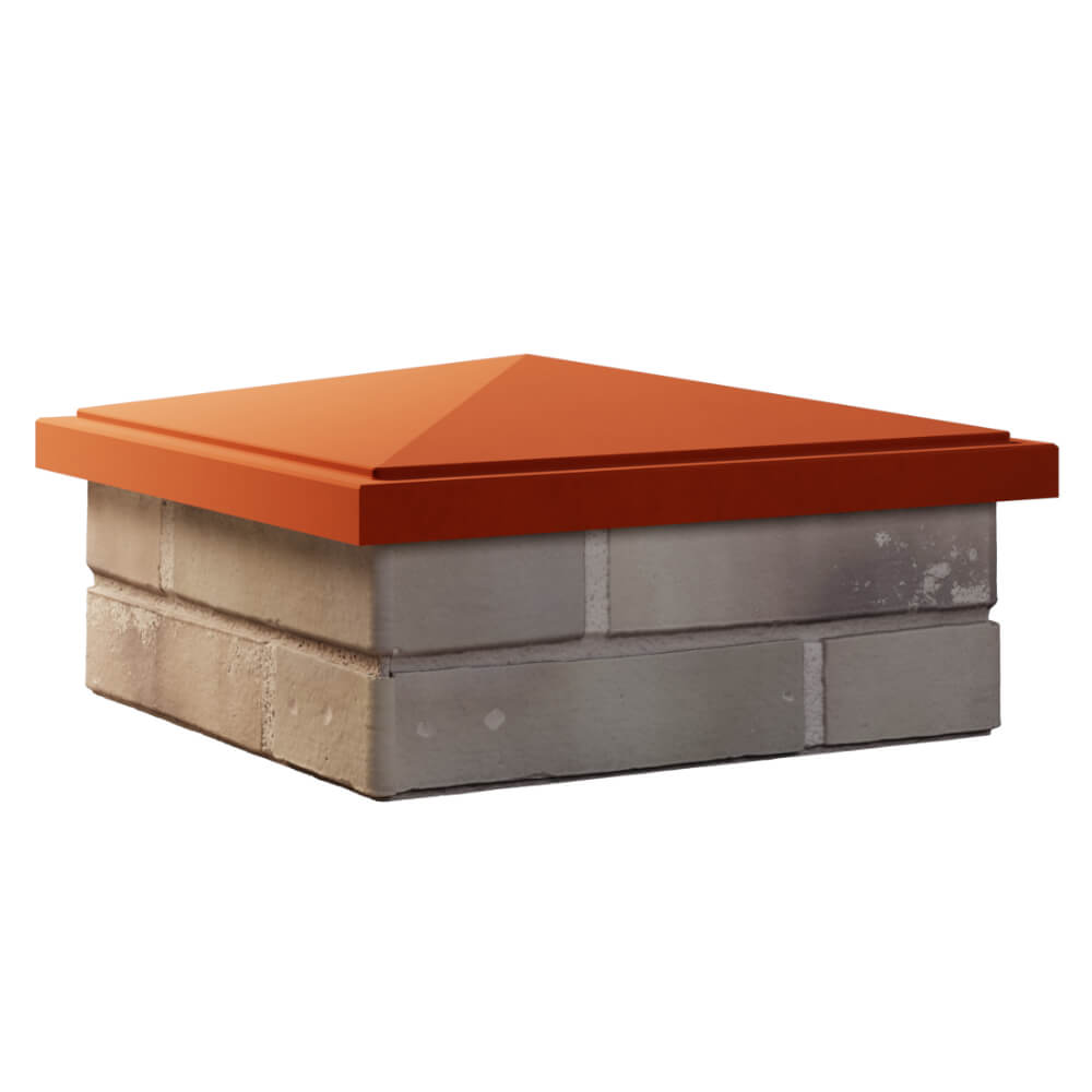 Колпак Zking БонаМоно Красный на столб 1.5х1.5 кирпича (385х385, 400х400мм) в Иркутске фото