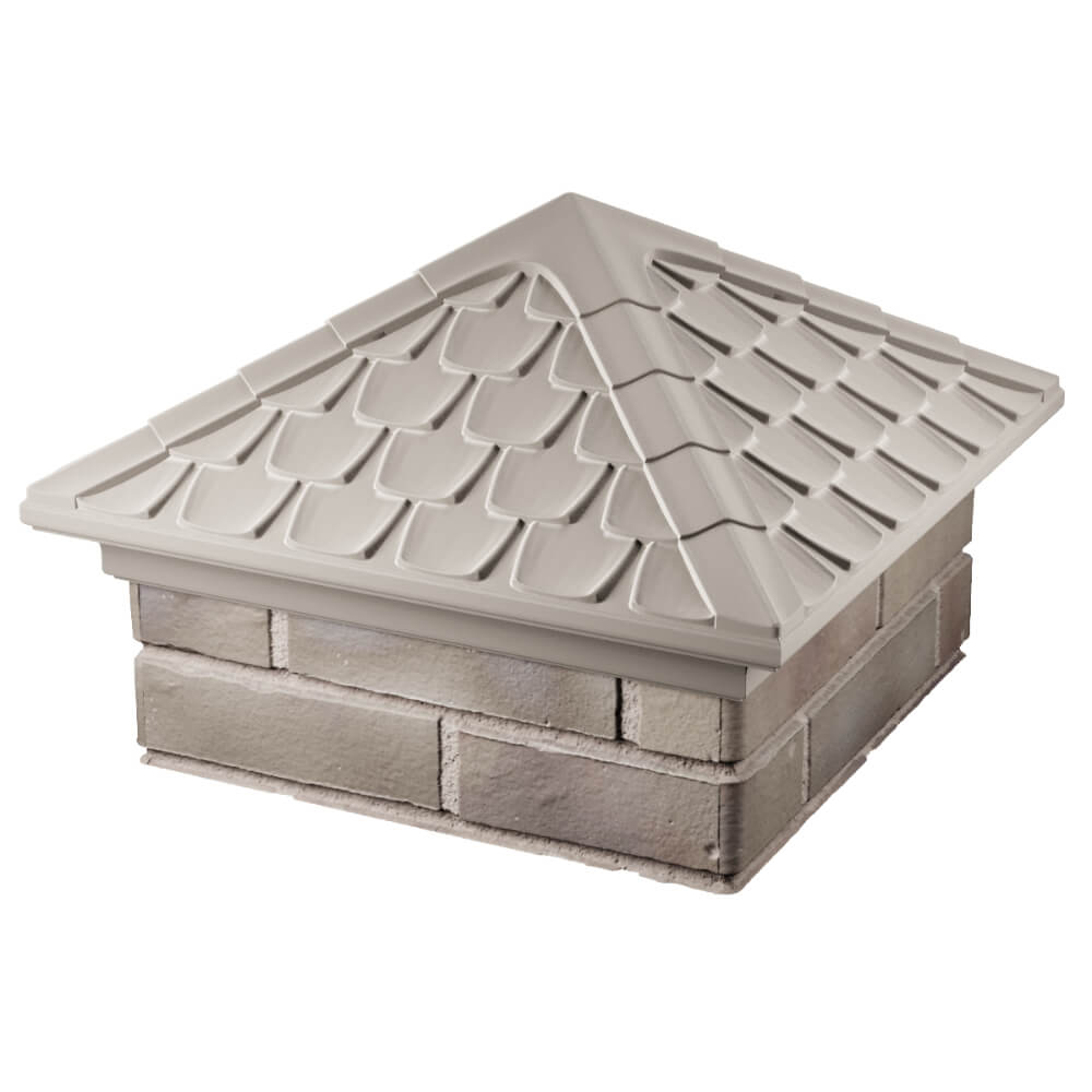 Колпак Zking Эльбрус Бежевый на столб 1.5х1.5 кирпича (385х385мм) в Иркутске фото