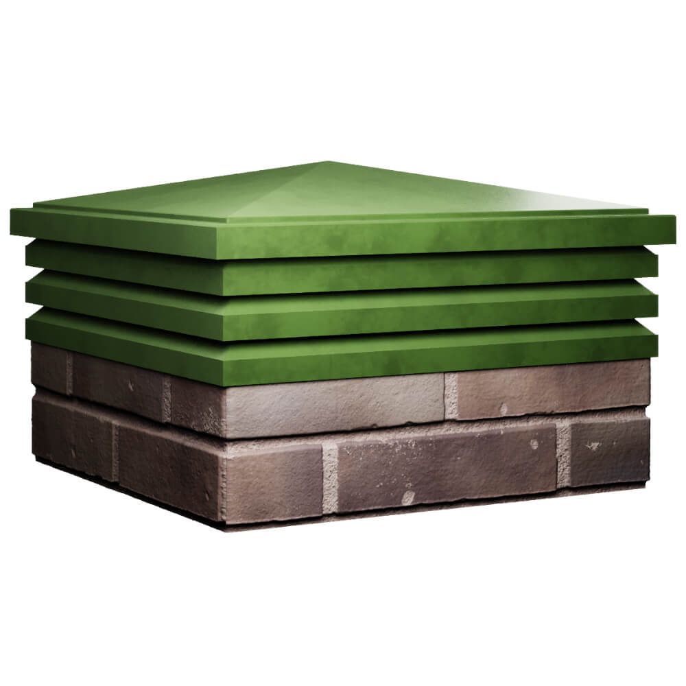 Колпак Zking Бона ХайТек Зеленый на столб 2х2 кирпича (513х513мм) в Иркутске фото