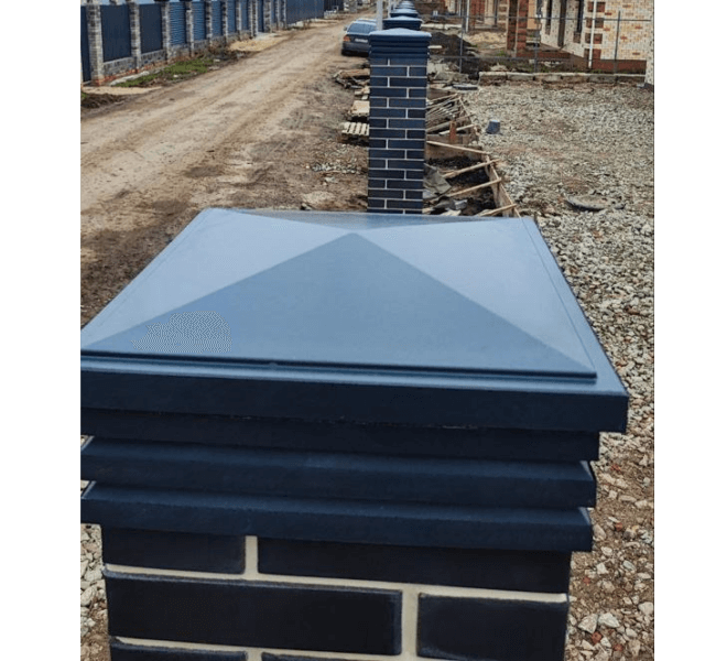 Колпак Zking Бона ХайТек Серый на столб 1.5х1.5 кирпича (385х385мм) в Иркутске фото