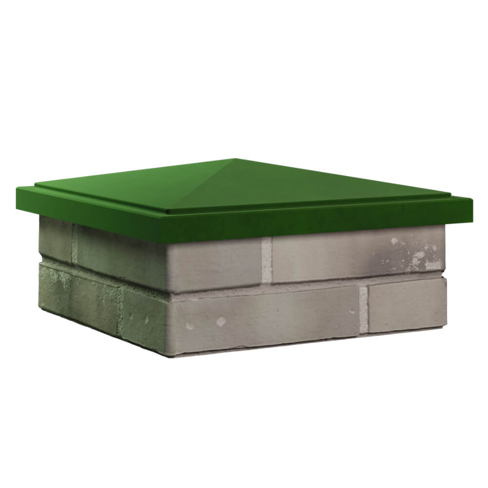 Колпак Zking БонаМоно Зеленый на столб 1.5х1.5 кирпича (385х385, 400х400мм) в Иркутске фото