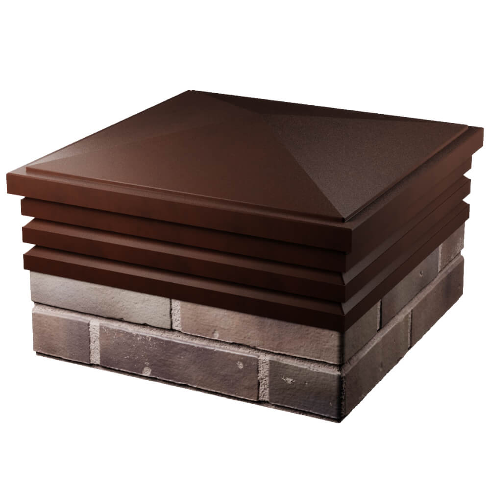 Колпак Zking Бона ХайТек Коричневый на столб 2х2 кирпича (513х513мм) в Иркутске фото