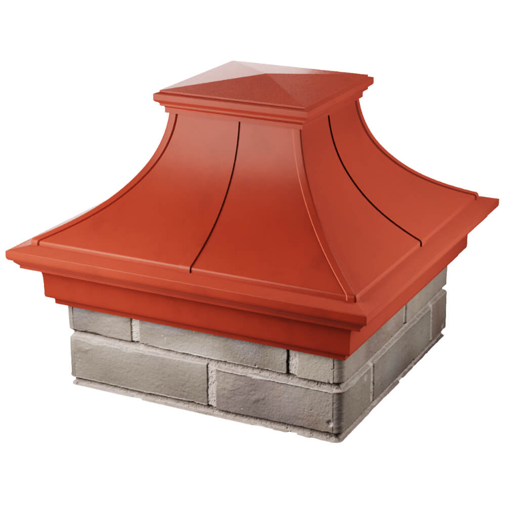 Колпак Zking Монблан Премиум Красный на столб 1.5х1.5 кирпича (385х385мм) в Иркутске фото