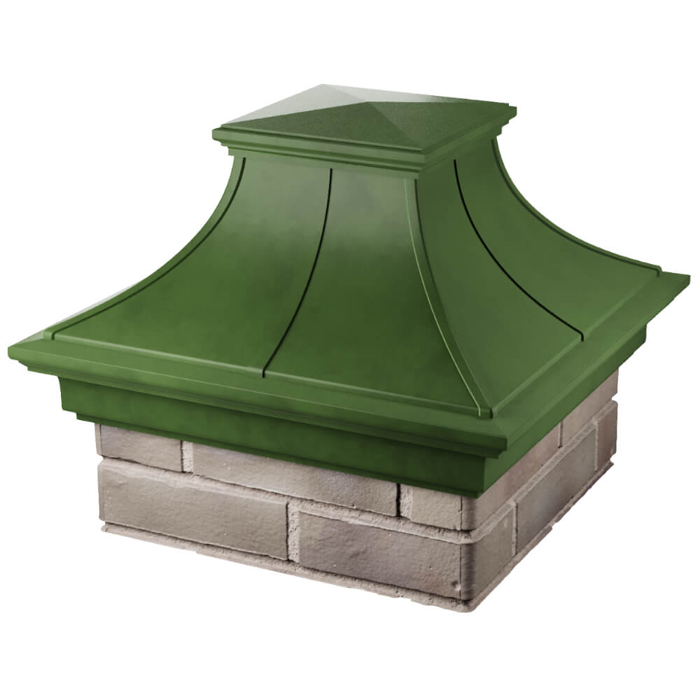 Колпак Zking Монблан Премиум Зеленый на столб 1.5х1.5 кирпича (385х385мм) в Иркутске фото