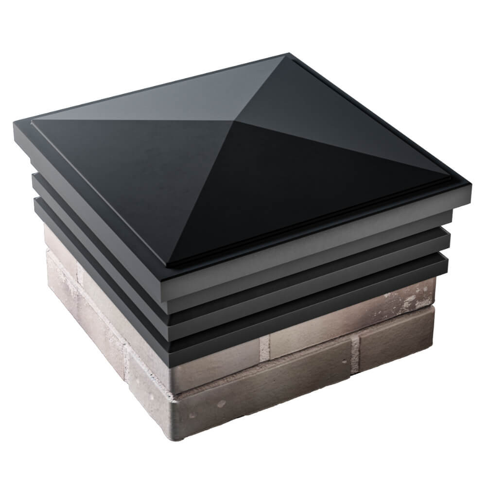 Колпак Zking Бона ХайТек Черный на столб 1.5х1.5 кирпича (385х385мм) в Иркутске фото