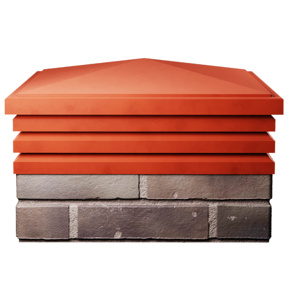 Колпак Zking Бона ХайТек Красный на столб 2х2 кирпича (513х513мм) Иркутск фото