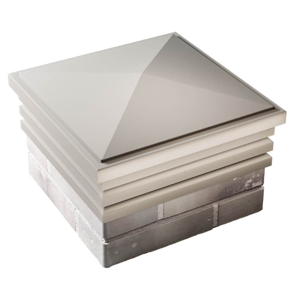 Колпак Zking Бона ХайТек Бежевый на столб 1.5х1.5 кирпича (385х385мм) в Иркутске фото