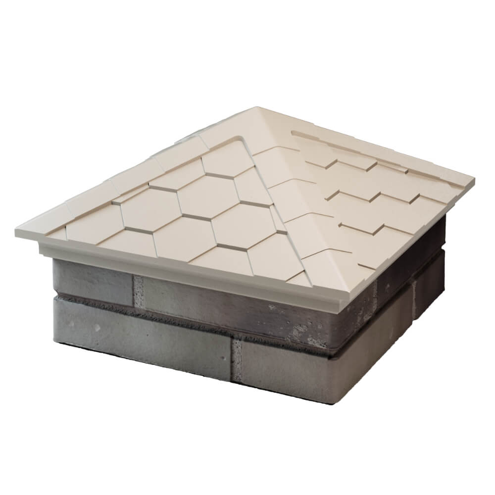 Колпак Zking Эверест Бежевый на столб 1.5х1.5 кирпича (390х390мм) в Иркутске фото