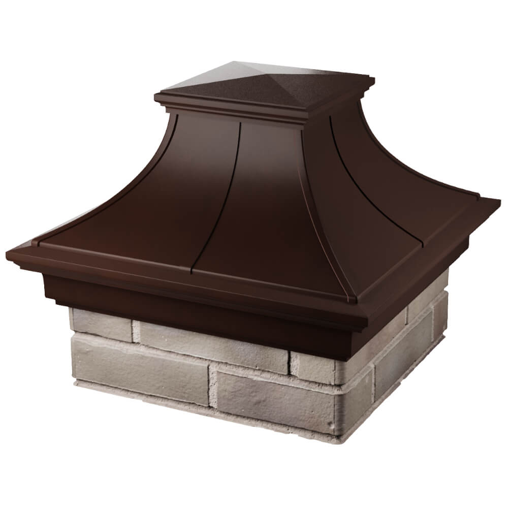 Колпак Zking Монблан Премиум Коричневый на столб 1.5х1.5 кирпича (385х385мм) в Иркутске фото