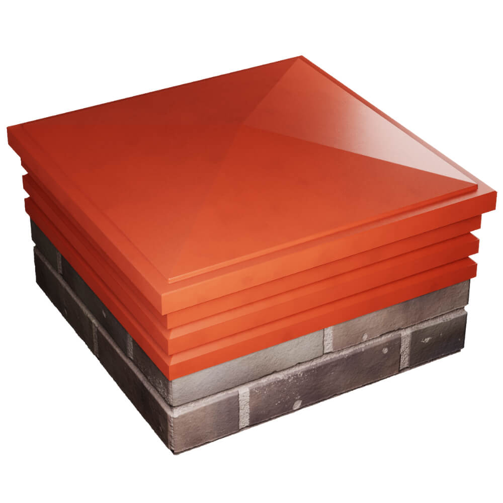 Колпак Zking Бона ХайТек Красный на столб 2х2 кирпича (513х513мм) в Иркутске фото