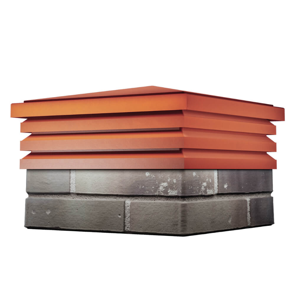 Колпак Zking Бона ХайТек Красный на столб 1.5х1.5 кирпича (385х385мм) в Иркутске фото