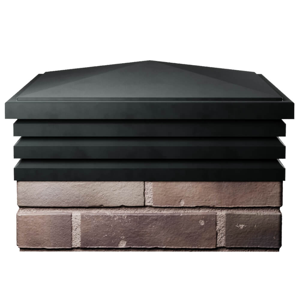 Колпак Zking Бона ХайТек Черный на столб 2х2 кирпича (513х513мм) Иркутск фото