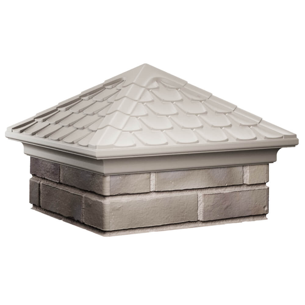 Колпак Zking Эльбрус Бежевый на столб 1.5х1.5 кирпича (385х385мм) в Иркутске фото