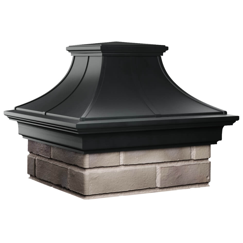 Колпак Zking Монблан Премиум Черный на столб 1.5х1.5 кирпича (385х385мм) в Иркутске фото