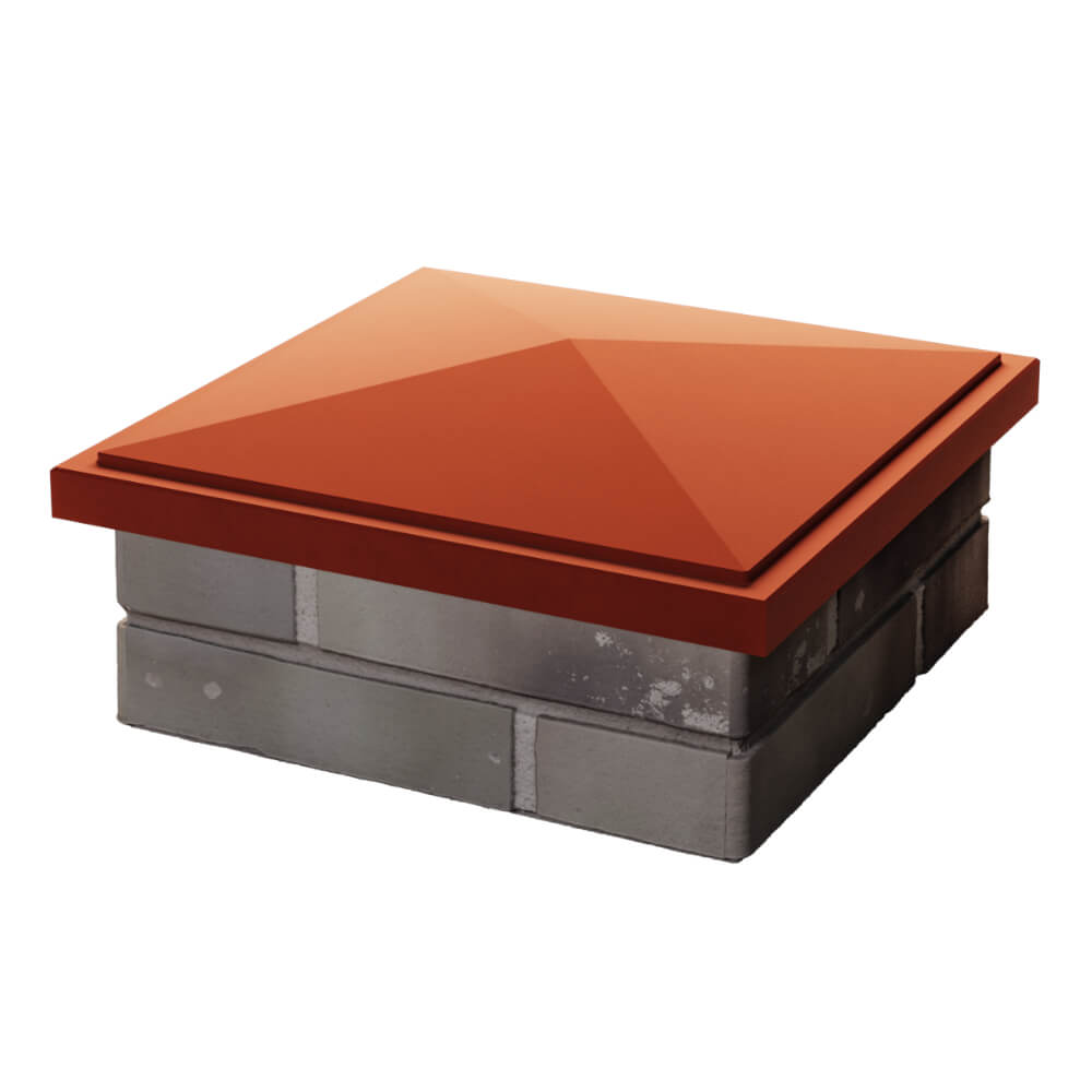 Колпак Zking БонаМоно Красный на столб 1.5х1.5 кирпича (385х385, 400х400мм) в Иркутске фото