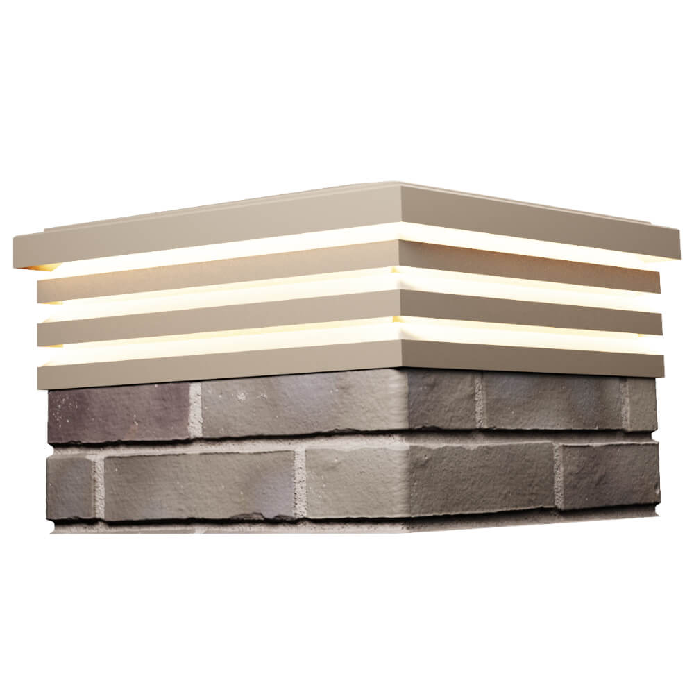 Колпак Zking Бона ХайТек Бежевый на столб 1.5х1.5 кирпича (385х385мм) с подсветкой в Иркутске фото