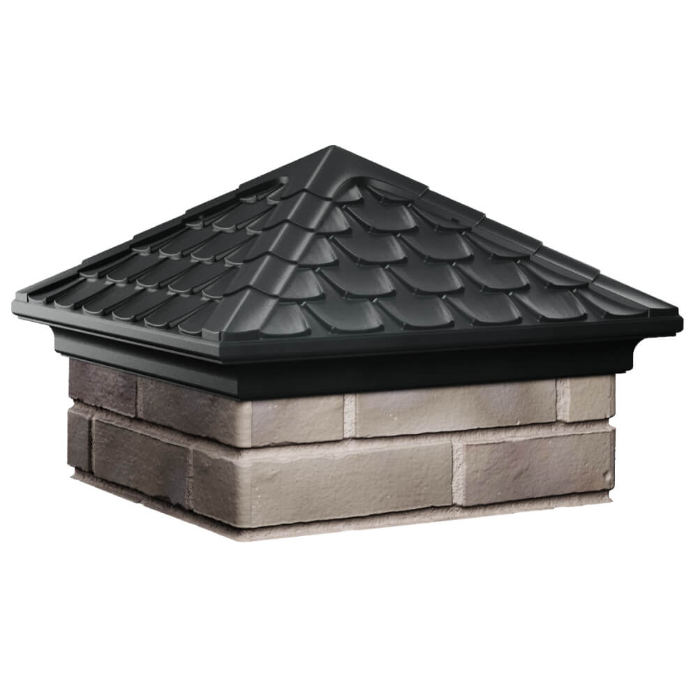 Колпак Zking Эльбрус Черный на столб 1.5х1.5 кирпича (385х385мм) в Иркутске фото