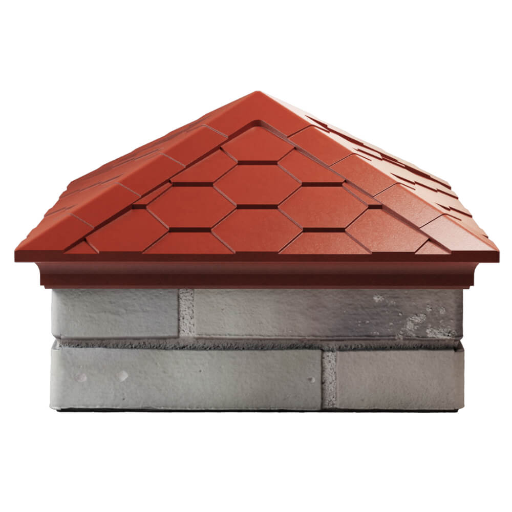 Колпак Zking Эверест Красный на столб 1.5х1.5 кирпича (390х390мм) Иркутск фото