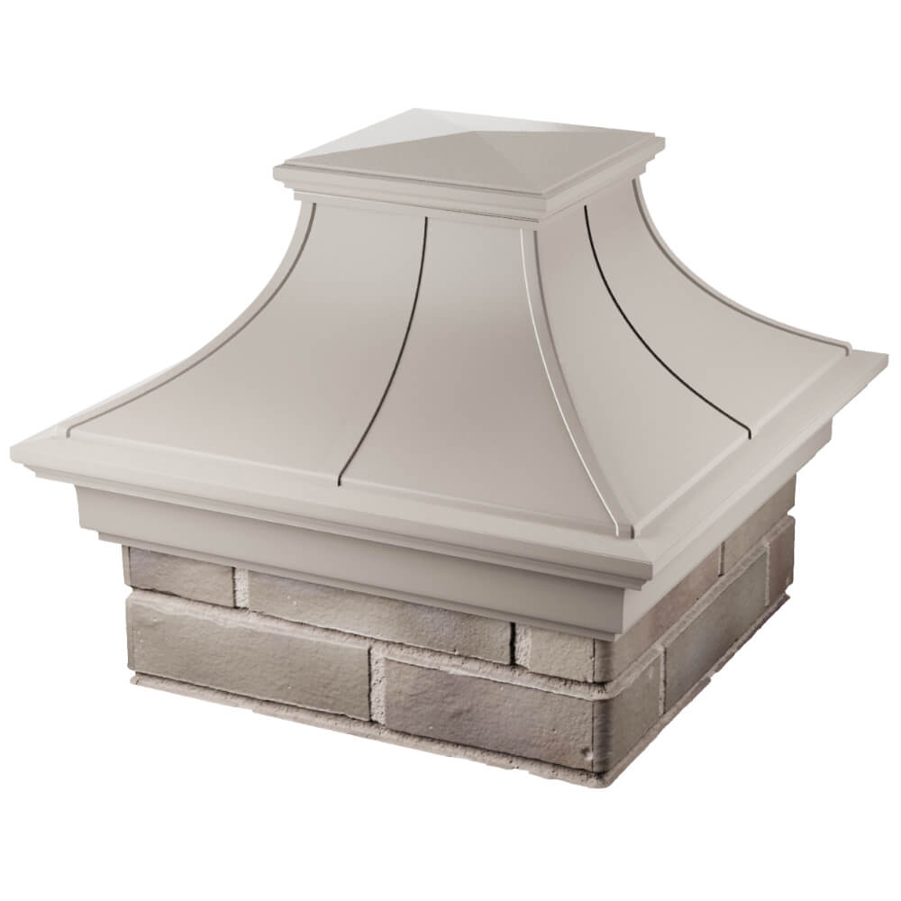 Колпак Zking Монблан Премиум Бежевый на столб 1.5х1.5 кирпича (385х385мм) в Иркутске фото