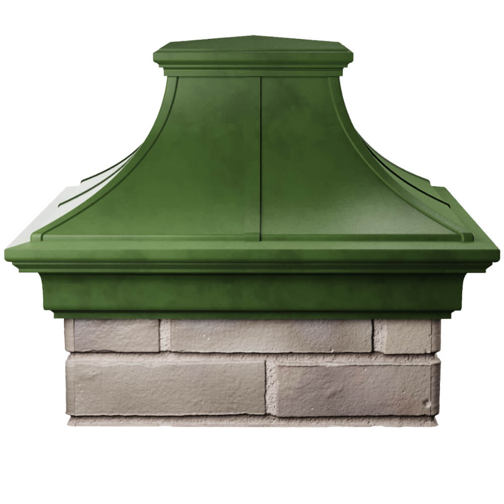 Колпак Zking Монблан Премиум Зеленый на столб 1.5х1.5 кирпича (385х385мм) Иркутск фото