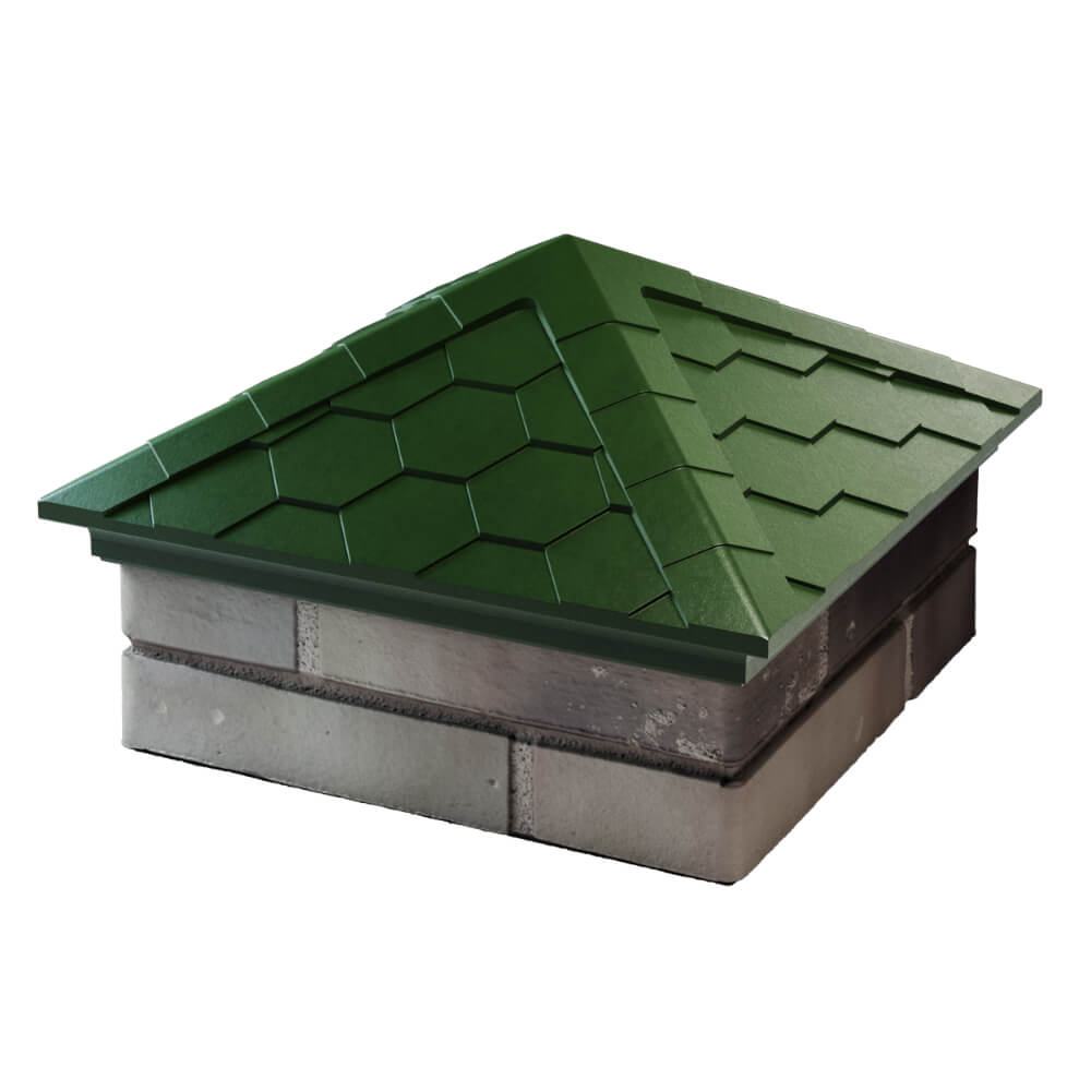 Колпак Zking Эверест Зеленый на столб 1.5х1.5 кирпича (390х390мм) в Иркутске фото