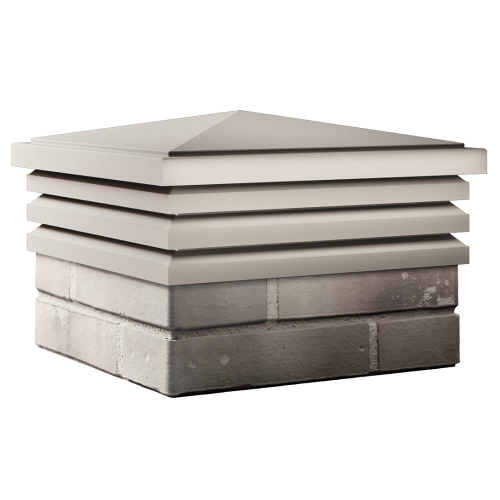 Колпак Zking Бона ХайТек Бежевый на столб 1.5х1.5 кирпича (385х385мм) в Иркутске фото