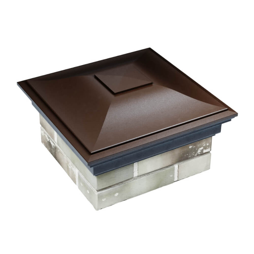 Колпак Zking Монблан Коричневый на столб 1.5х1.5 еврокирпича 0.7НФ (355х355мм) в Иркутске фото