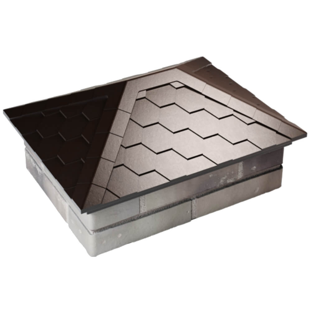 Колпак Zking Эверест Коричневый на столб 2х1.5 кирпича (520х390мм) Иркутск фото