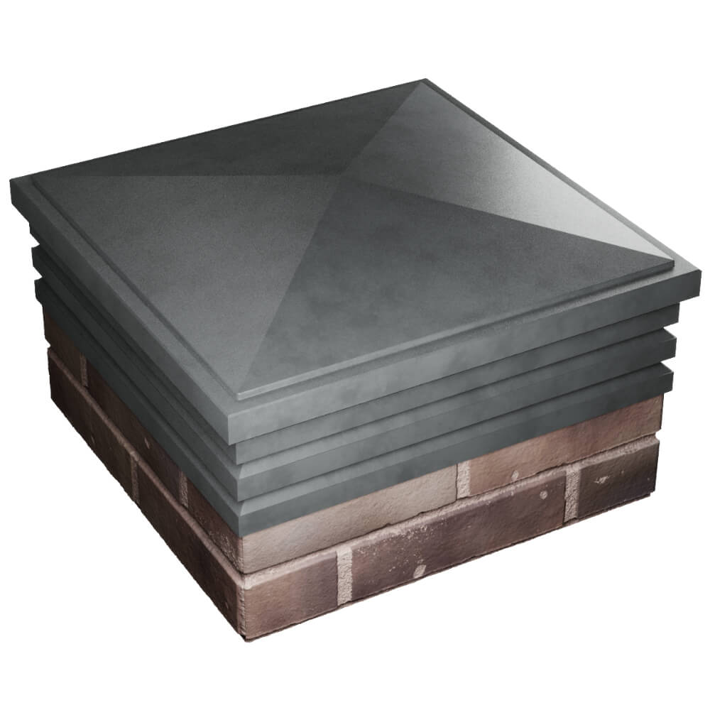 Колпак Zking Бона ХайТек Серый на столб 2х2 кирпича (513х513мм) в Иркутске фото