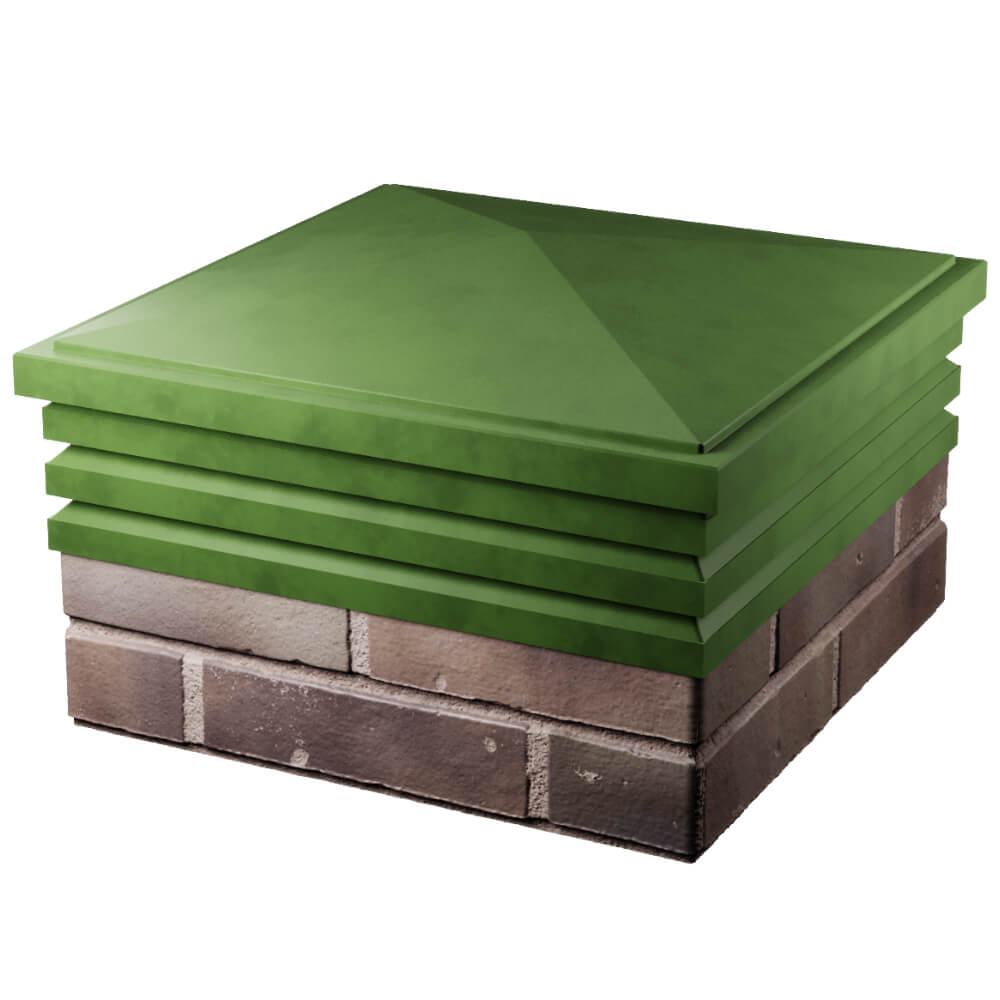 Колпак Zking Бона ХайТек Зеленый на столб 2х2 кирпича (513х513мм) в Иркутске фото