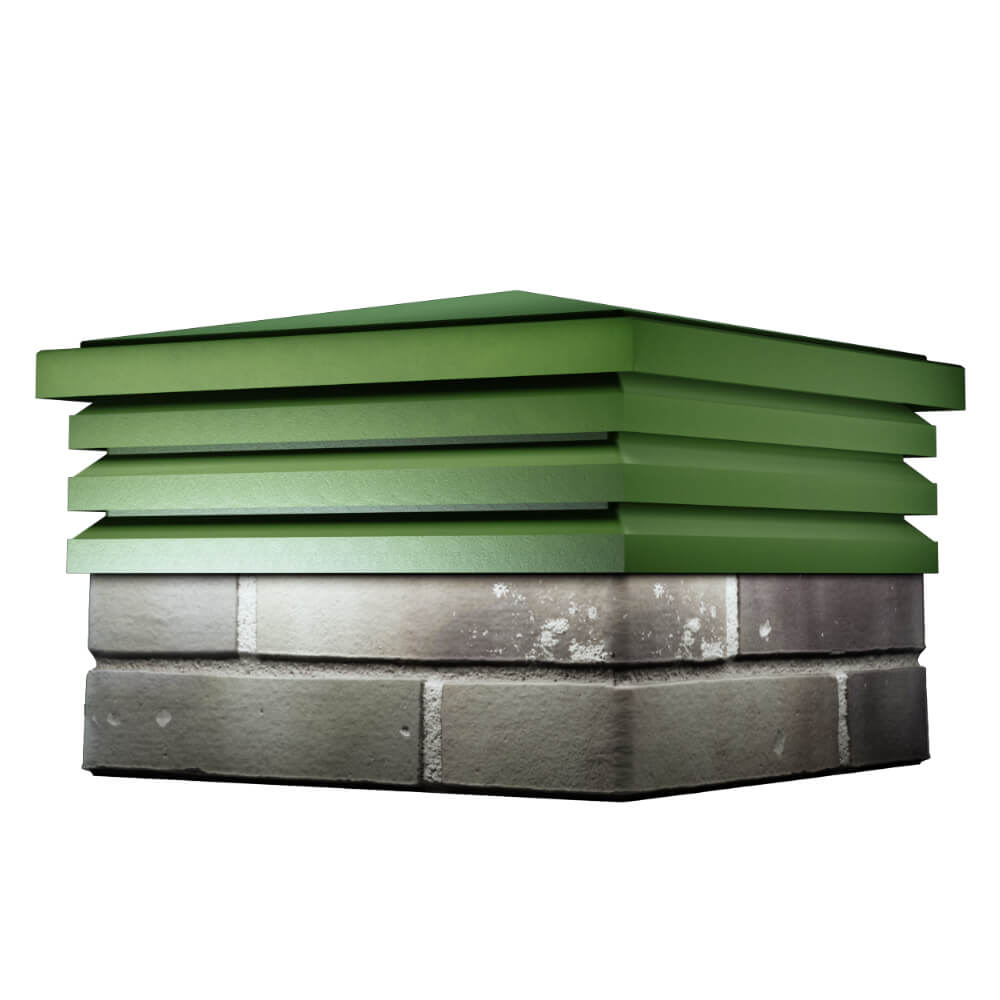 Колпак Zking Бона ХайТек Зеленый на столб 1.5х1.5 кирпича (385х385мм) в Иркутске фото