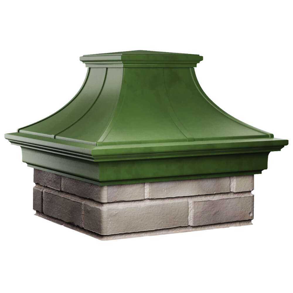 Колпак Zking Монблан Премиум Зеленый на столб 1.5х1.5 кирпича (385х385мм) в Иркутске фото