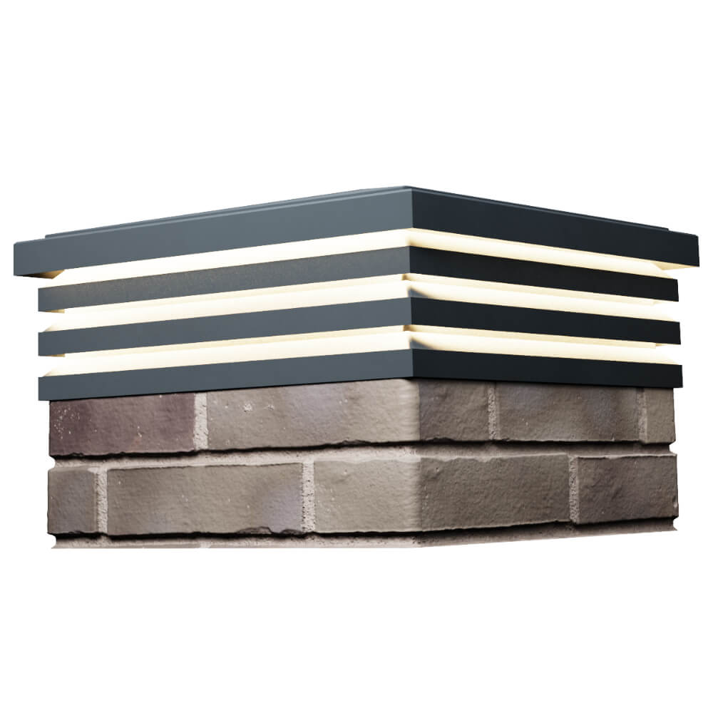 Колпак Zking Бона ХайТек Серый на столб 1.5х1.5 кирпича (385х385мм) с подсветкой в Иркутске фото