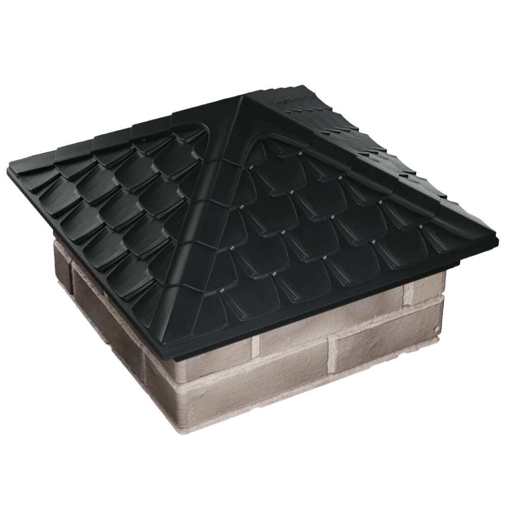 Колпак Zking Эльбрус Черный на столб 1.5х1.5 кирпича (385х385мм) в Иркутске фото