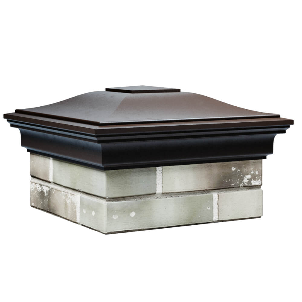 Колпак Zking Монблан Коричневый на столб 1.5х1.5 кирпича (385х385мм) в Иркутске фото