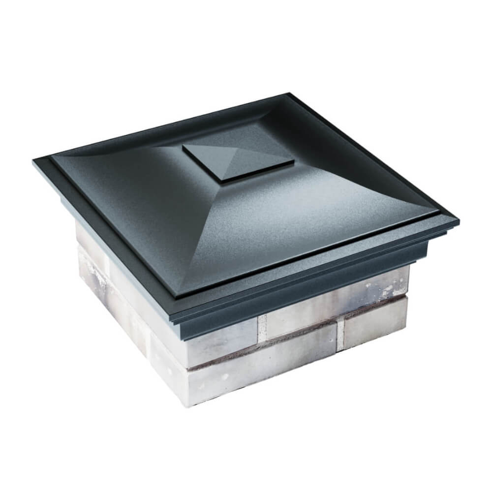 Колпак Zking Монблан Черный на столб 1.5х1.5 еврокирпича 0.7НФ (355х355мм) в Иркутске фото