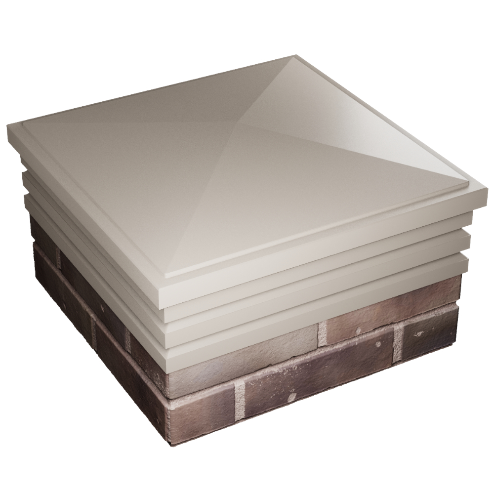 Колпак Zking Бона ХайТек Бежевый на столб 2х2 кирпича (513х513мм) в Иркутске фото