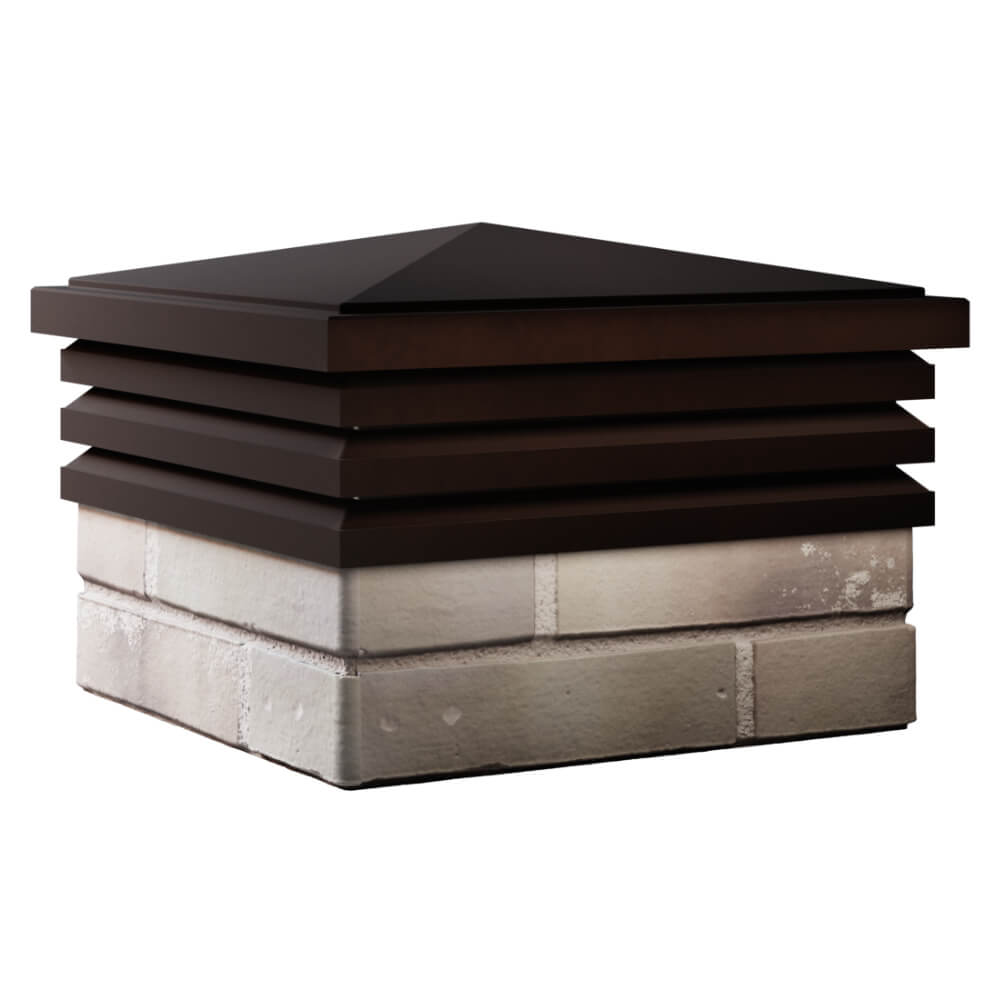 Колпак Zking Бона ХайТек Коричневый на столб 1.5х1.5 кирпича (385х385мм) в Иркутске фото