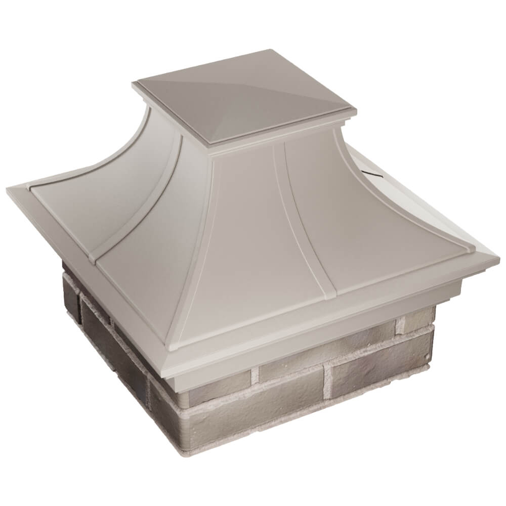 Колпак Zking Монблан Премиум Бежевый на столб 1.5х1.5 кирпича (385х385мм) в Иркутске фото