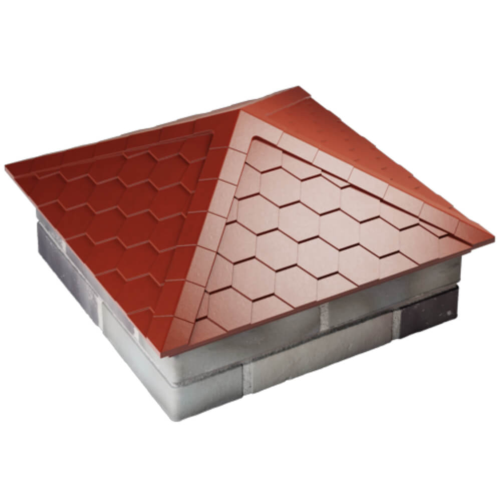 Колпак Zking Эверест Красный на столб 2х2 кирпича (535х535мм) Иркутск фото